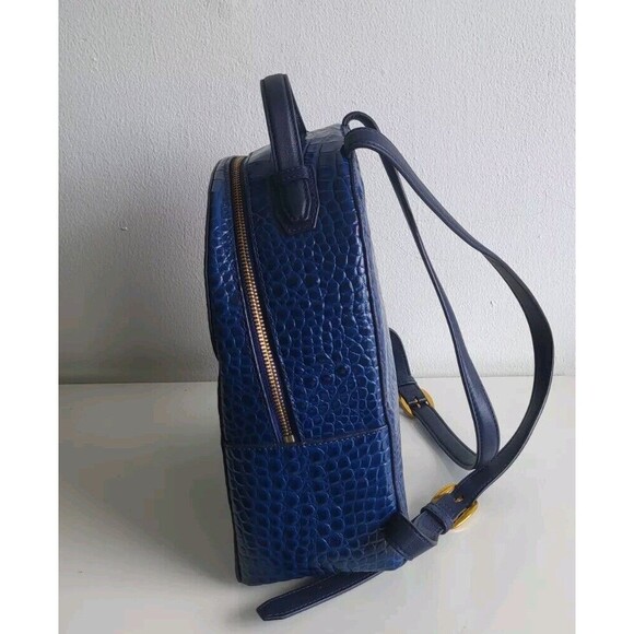 Tory Burch Croc-Embossed Navy Blue Leather Mini Backpack 495$ main image 11